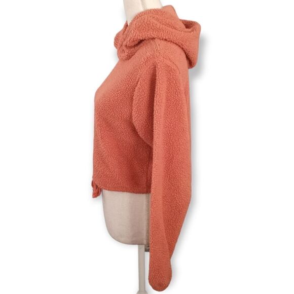 WILD FABLE ORANGE/PINK PLUSH CROP HOODIE SZ.S EUC - Picture 3 of 6